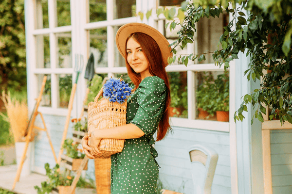 Woman with flowers