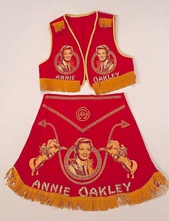 Photo of an Annie Oakley Costume - red vest and matching skirt.jpg